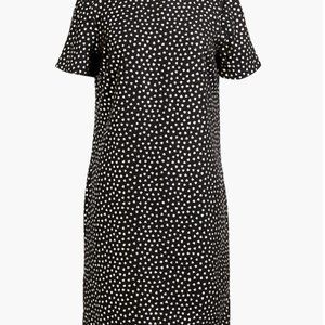Black Gold Heart Print Short Sleeve Shift Dress